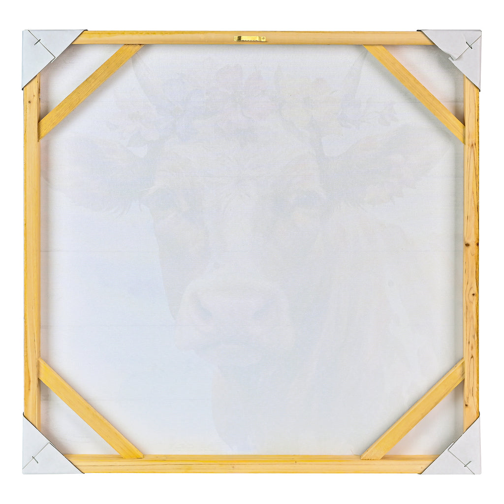 LAMIIDEKO Canvas Wrapped Framed Highland Cow Wall Picture Print Art, Textured hand painting and glitters details, ready to hang design