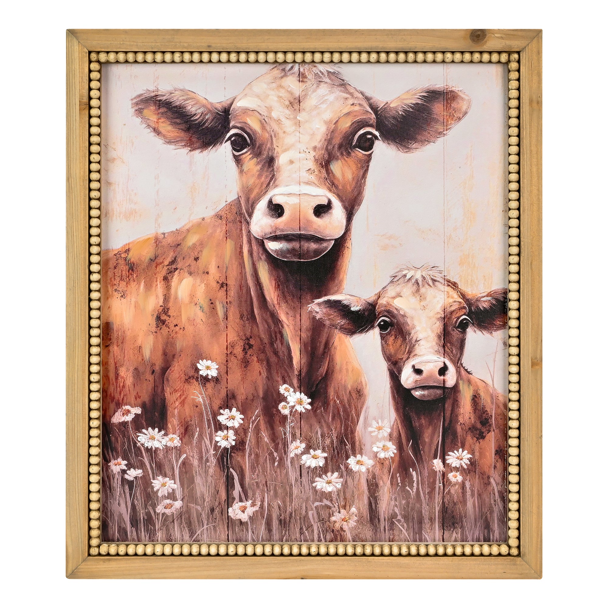 LAMIIDEKO Wood Framed Canvas Wall Paintings Pictures Art, Textured hand painting and glitters details, ready to hang design