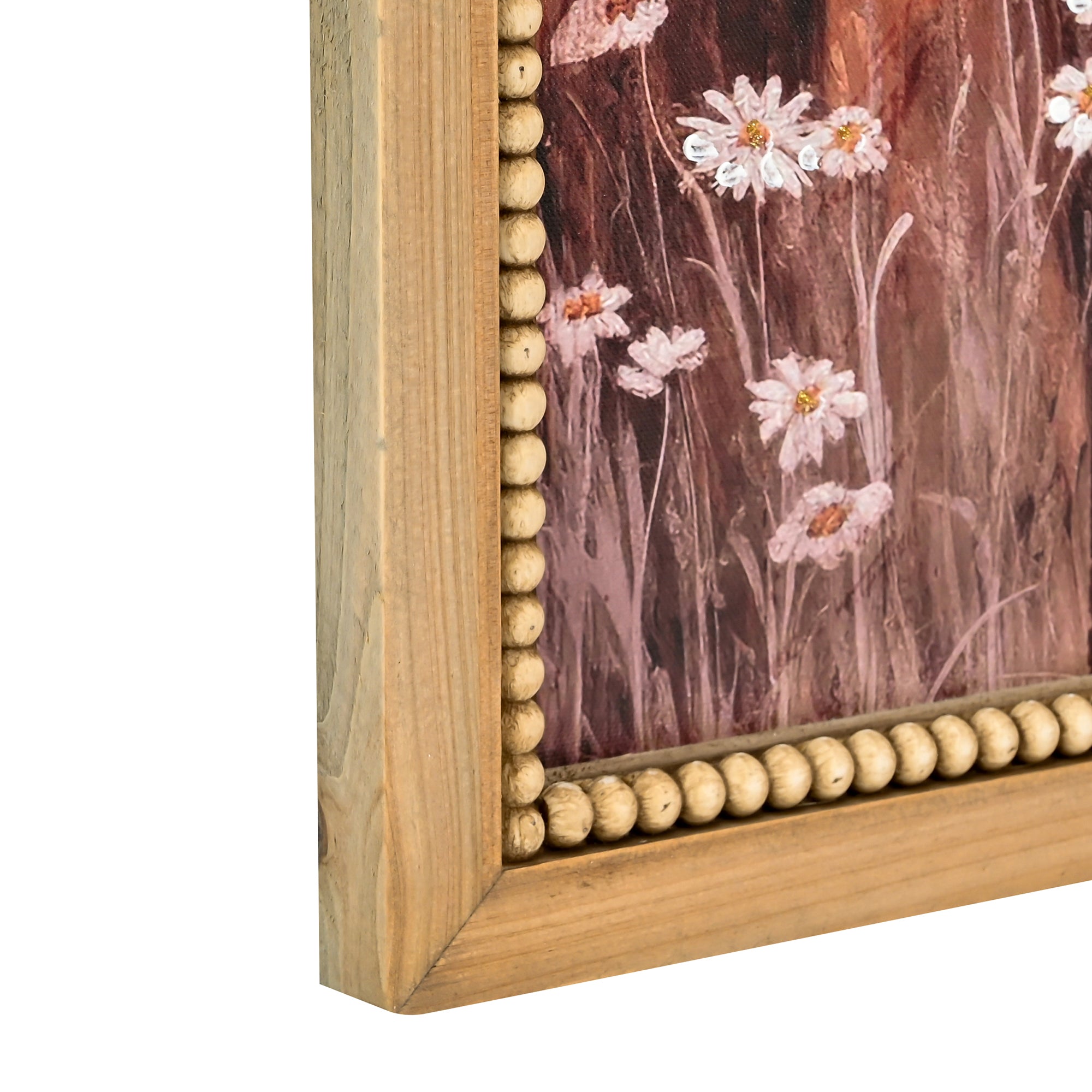 LAMIIDEKO Wood Framed Canvas Wall Paintings Pictures Art, Textured hand painting and glitters details, ready to hang design