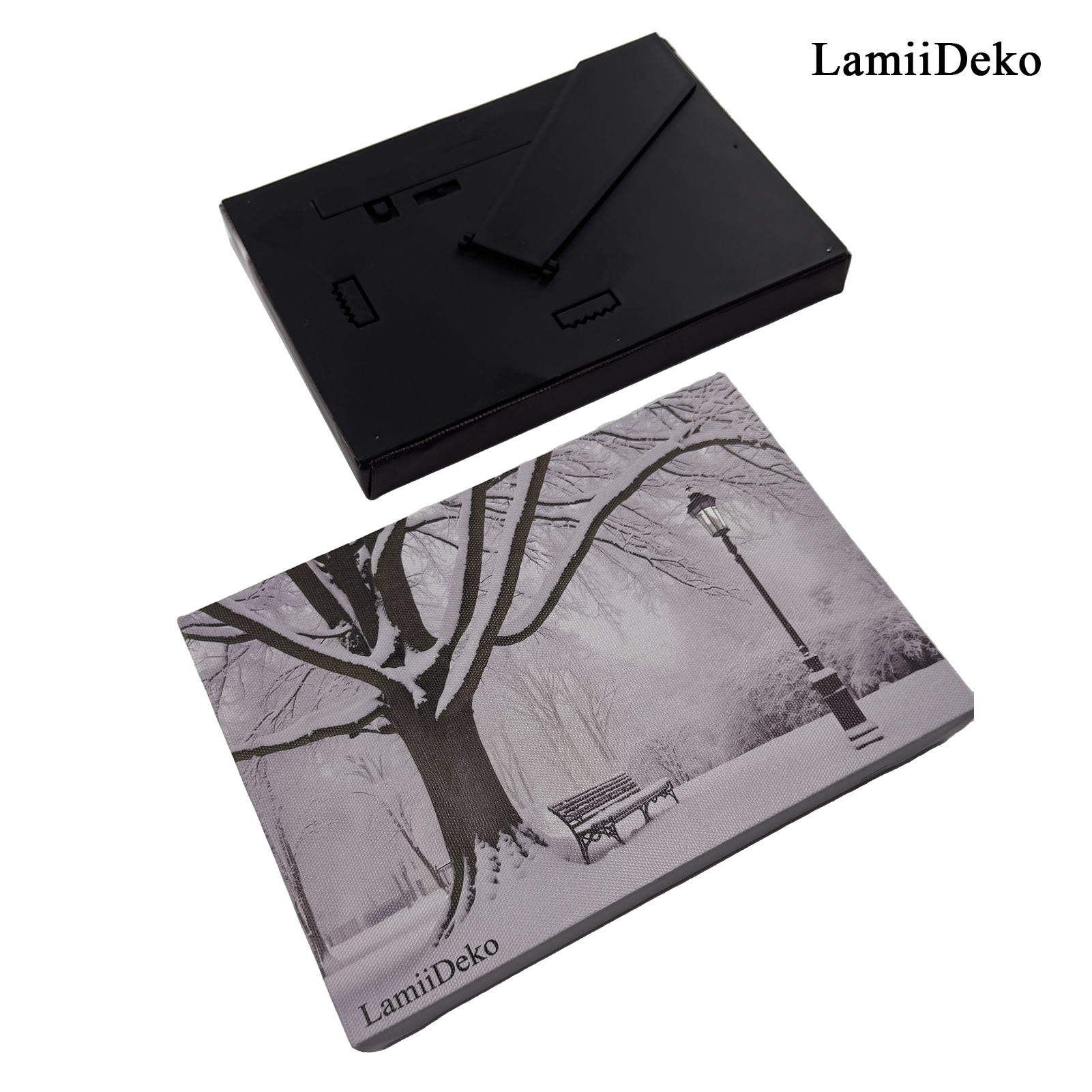 LAMIIDEKO Murals in the Nature of Paintings Prints on Canvas, Framed Paintings Photographs Wall Art Prints Lighted with Timer, Original Art Pictures on Canvas 8x6 IN for Tabletop Decoration